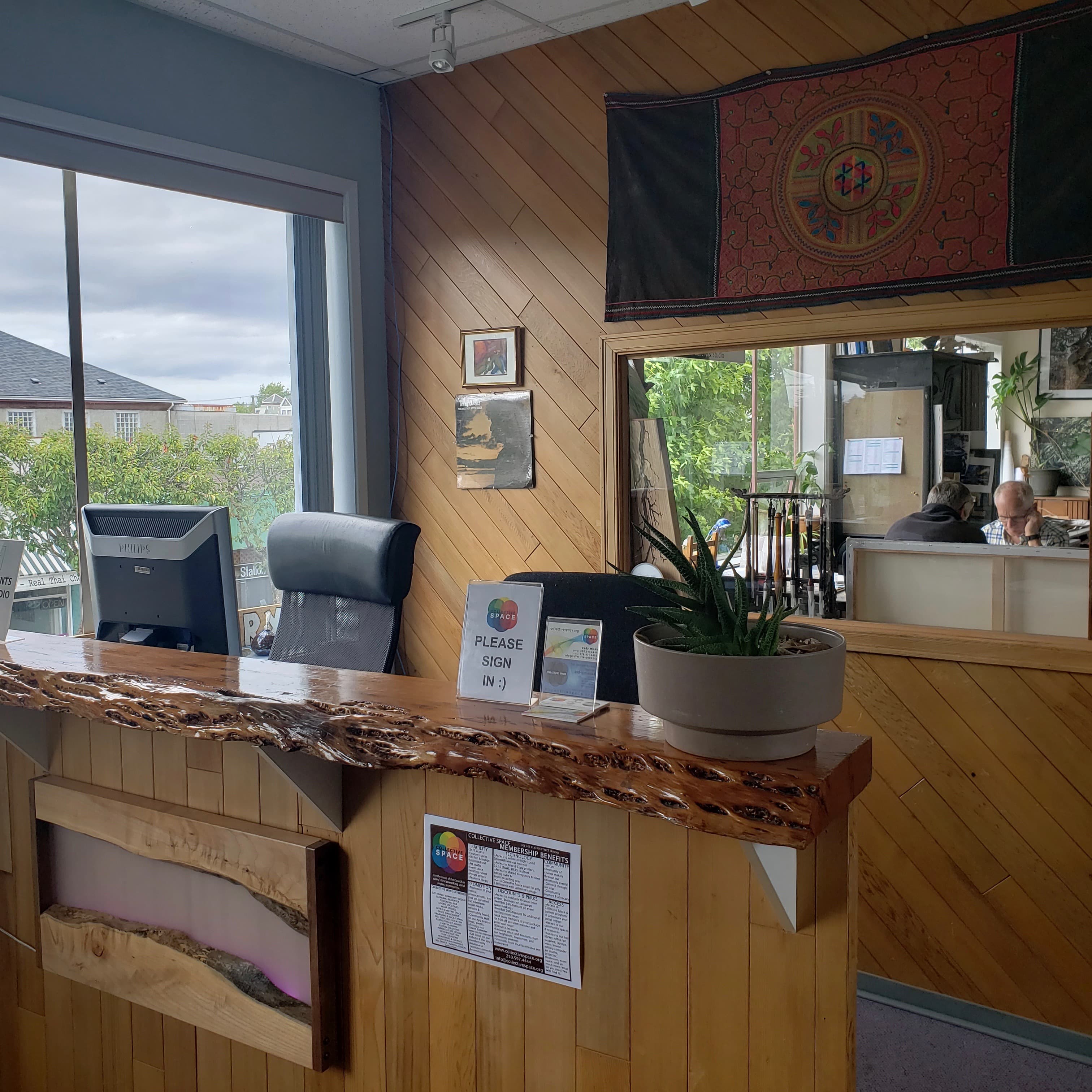 Welcome desk — sign in & connect with the community
